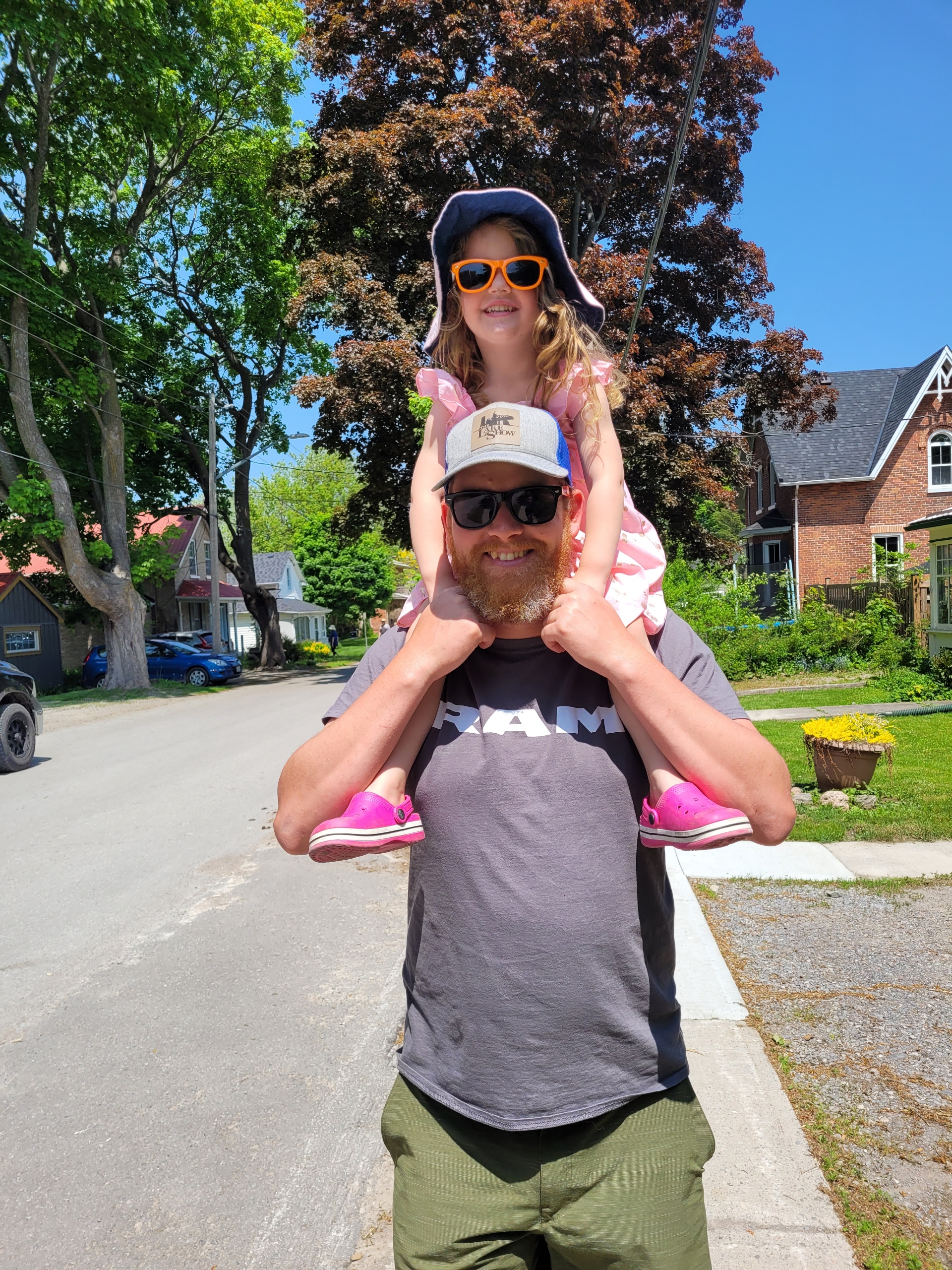 Dillon Howard with his daughter in Peterborough